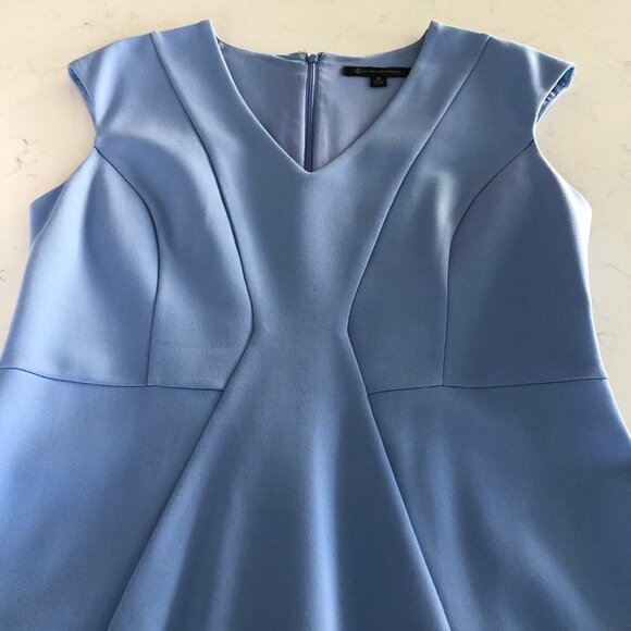 Brooks Brothers V Neck Sleeveless Lined Midi Dress Periwinkle Blue Sz 10 NWOT - Picture 11 of 16